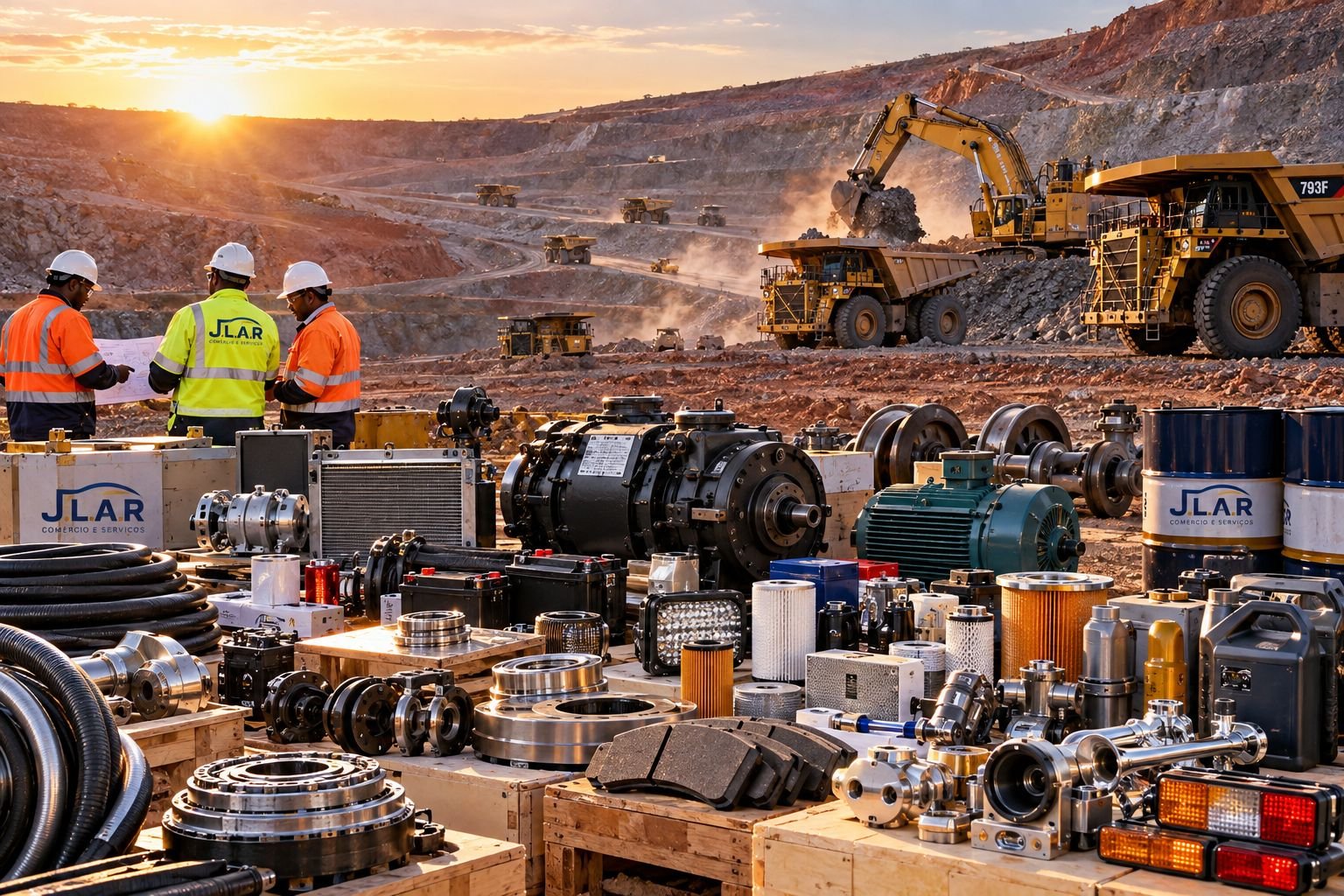 Operação mineira e componentes industriais